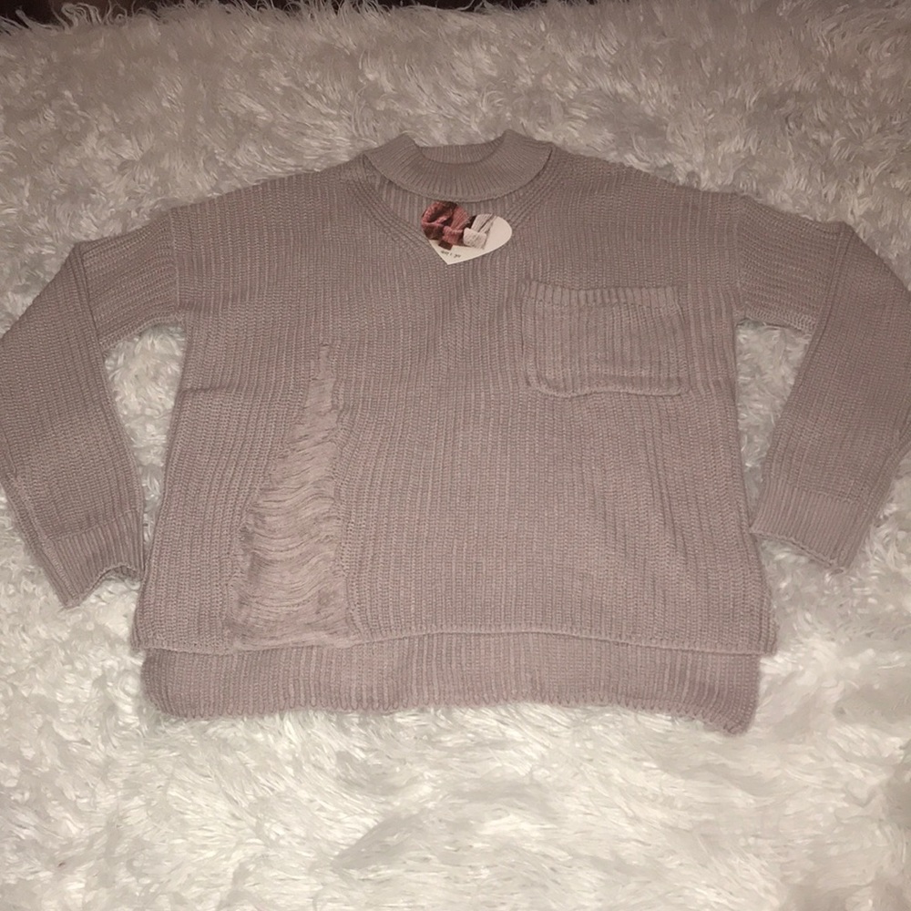 🔥Deep Sugar Distressed Choker sweater top🔥 - Picture 5 of 8